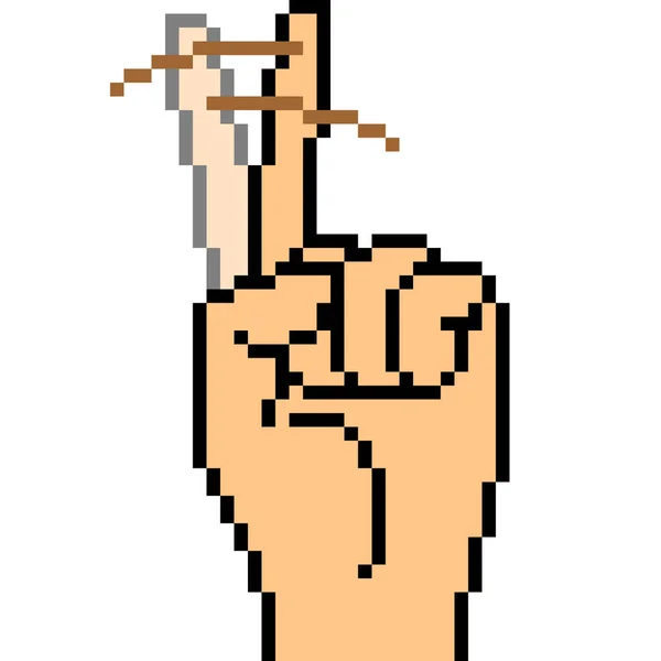 Векторний Піксельний Знак Мистецтва Руки Тск Ізольований — стоковий вектор