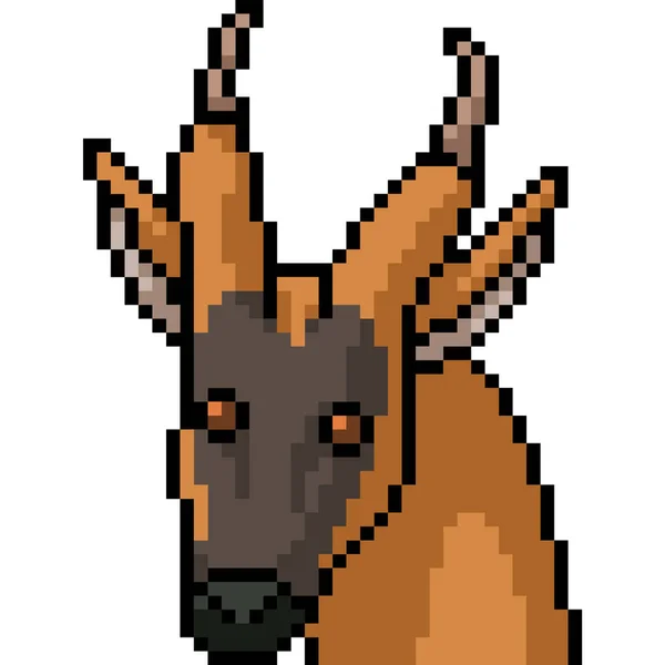 Vector Pixel Art Goat Head Isolated Cartoon — Stock Vector