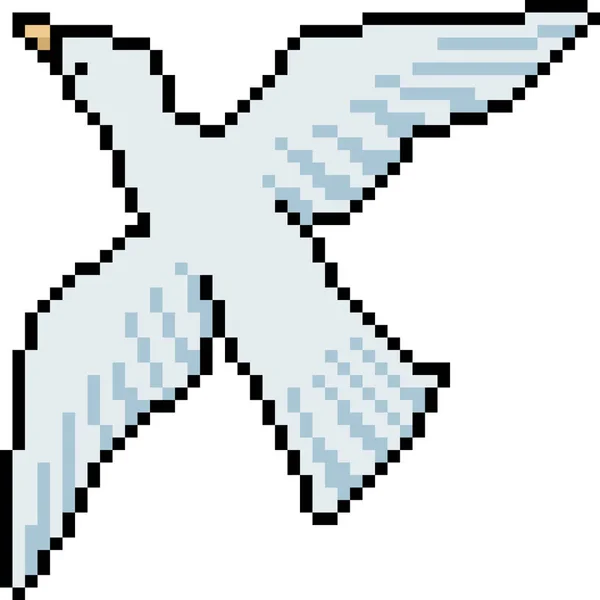 Vecteur Pixel Art Oiseau Voler Isolé Dessin Animé — Image vectorielle