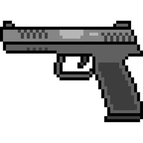 Pistola Vettoriale Pixel Art Isolata — Vettoriale Stock