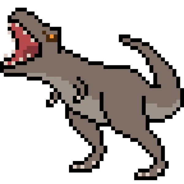 Vektor Pixel Kunst Tyrannosaurus Isoliert — Stockvektor