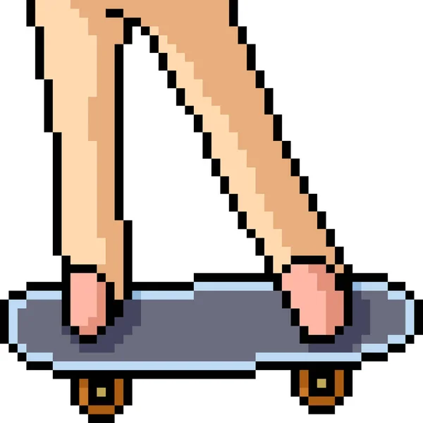 Векторный Пиксельный Рисунок Скейтборде — стоковый вектор