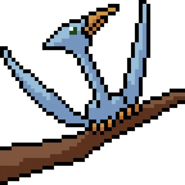 Pixel Vetorial Arte Pteranodon Desenhos Animados Isolados — Vetor de Stock