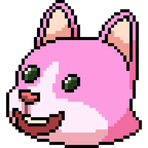 Vector Pixel Arte Emoji Gato Aislado — Vector de stock