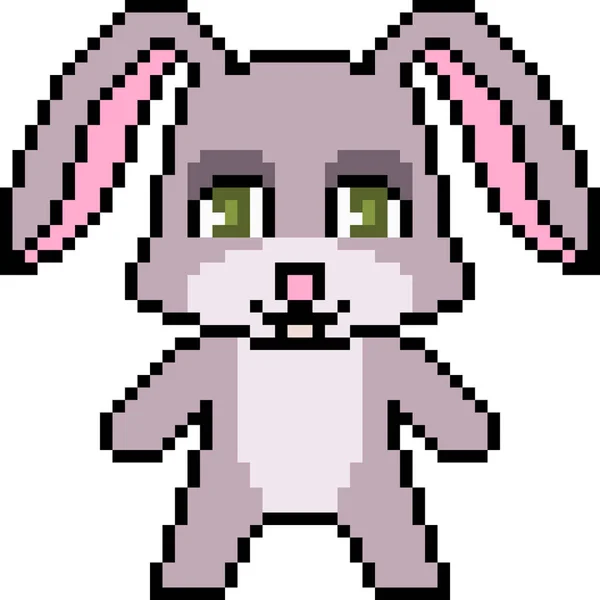 Vector Pixel Arte Conejo Aislado — Vector de stock