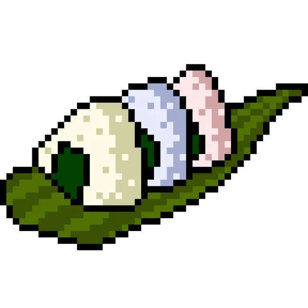 Vector Pixel Arte Alimentos Onigiri Aislados — Archivo Imágenes Vectoriales