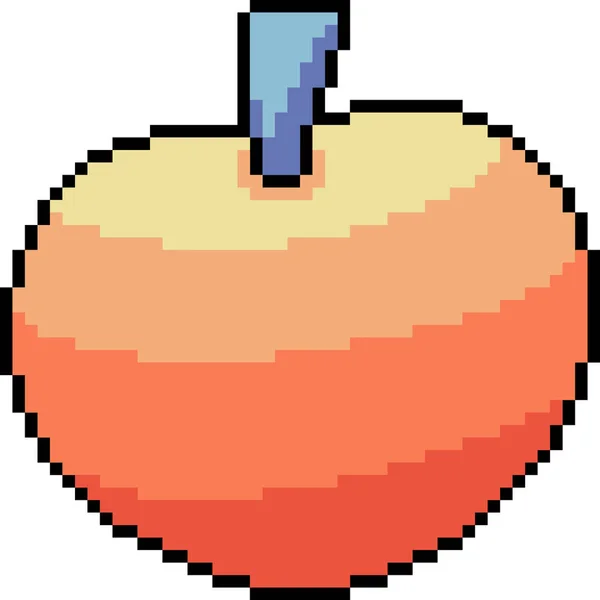 Векторний Піксель Мистецтва Яблуко Значок Ізольований Мультфільм — стоковий вектор