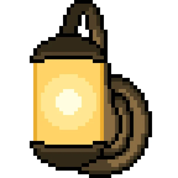Vecteur Pixel Art Lampe Lumière Isolé Dessin Animé — Image vectorielle