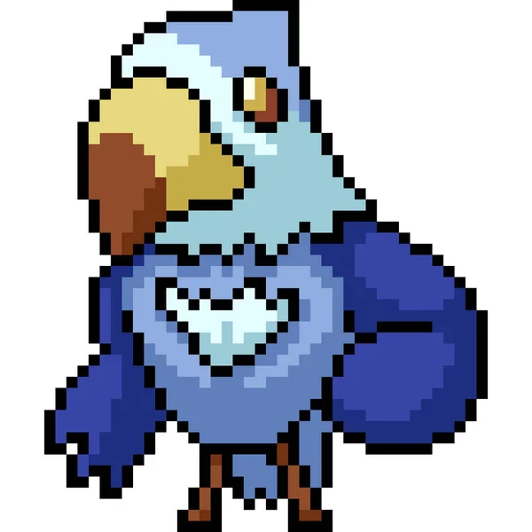 Vector Pixel Kunst Vogel Geïsoleerde Cartoon — Stockvector