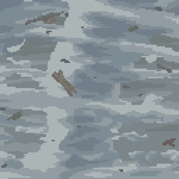 Pixel Art Storm Tornado Vierkante Achtergrond — Stockvector