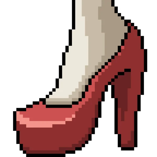 Vector Pixel Art High Heel Isolated Cartoon — Stock Vector