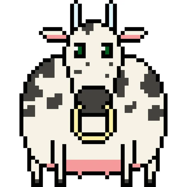 Vector Pixel Arte Vaca Aislada — Vector de stock