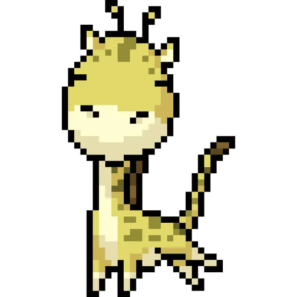 Векторный Пиксельный Рисунок Жирафа — стоковый вектор