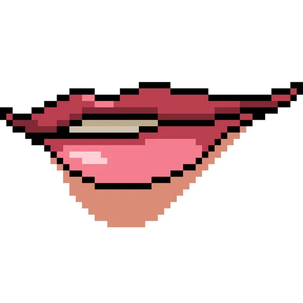Vecteur Pixel Art Fille Lèvre Isolé Dessin Animé — Image vectorielle