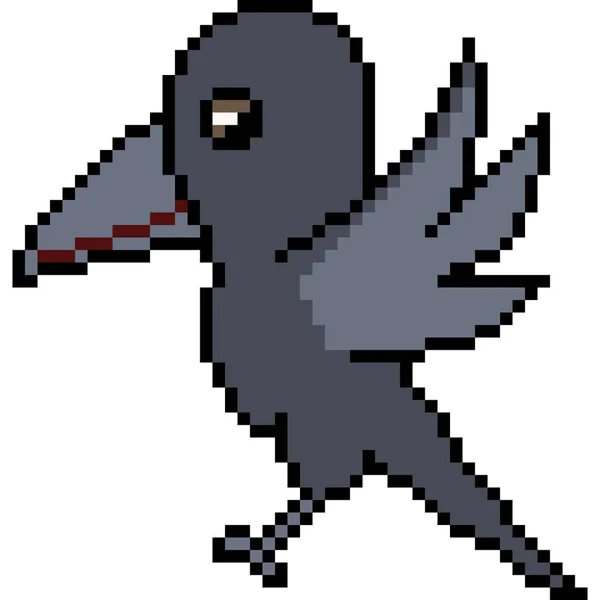 Uccello Vettoriale Pixel Art — Vettoriale Stock