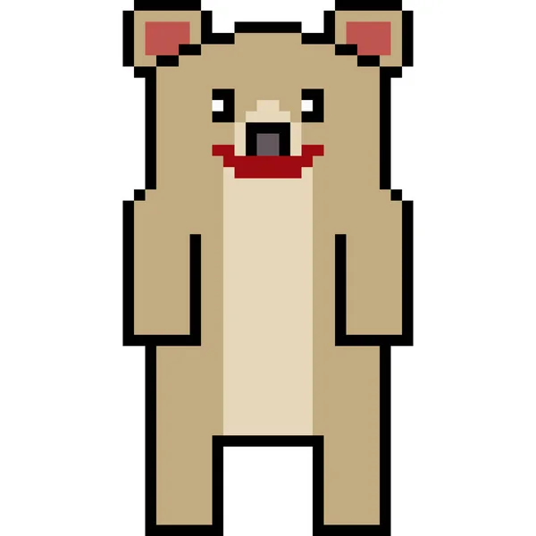 Pixel Vetorial Arte Urso Isolado —  Vetores de Stock