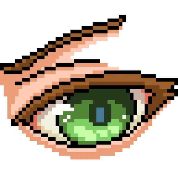 Pixel Vetorial Arte Olho Irritado Desenhos Animados Isolados —  Vetores de Stock