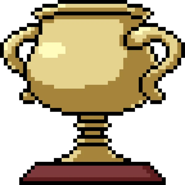 Vetor Pixel Arte Troféu Isolado Desenhos Animados — Vetor de Stock