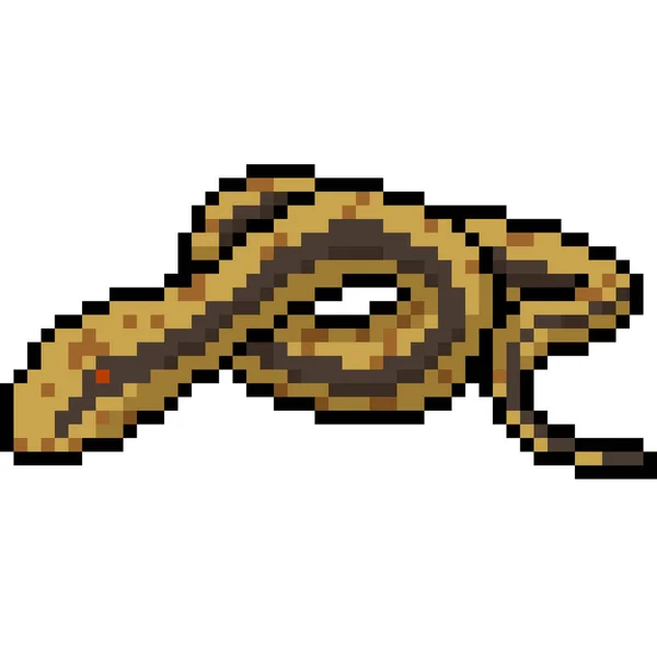 Vecteur Pixel Art Serpent Isolé Dessin Animé — Image vectorielle