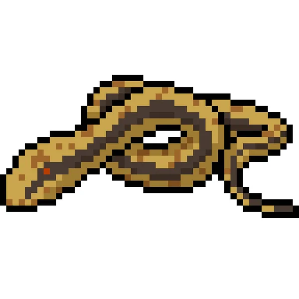 Vector Pixel Arte Serpiente Dibujos Animados Aislados — Vector de stock