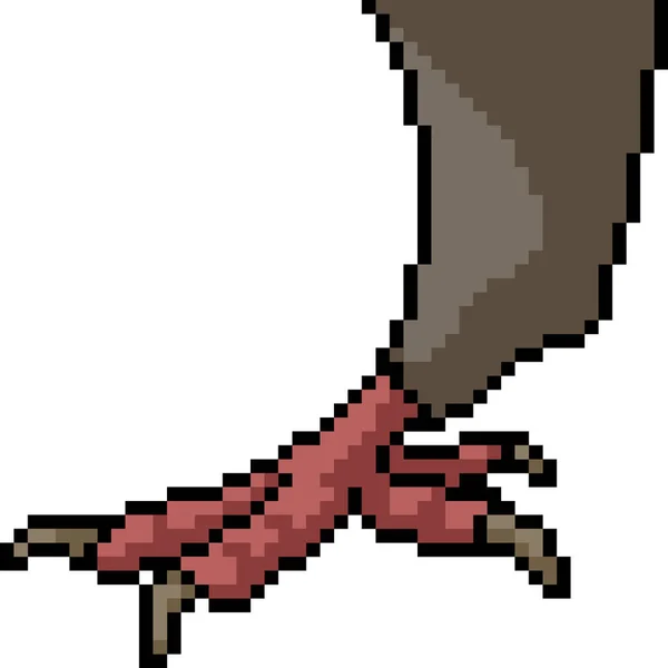 Vecteur Pixel Art Oiseau Talon Isolé Dessin Animé — Image vectorielle