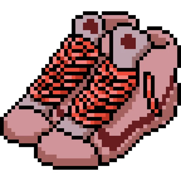 Vecteur Pixel Art Rouge Chaussures Isolées — Image vectorielle