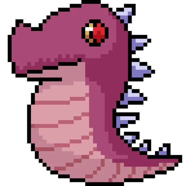 Vecteur Pixel Art Monstre Fantaisie Isolé Cartoo — Image vectorielle