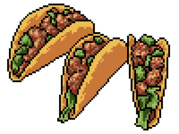 Pixel Umění Masa Taco Restaurace — Stockový vektor