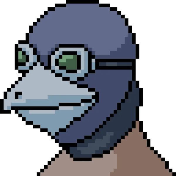 Pixel Vetorial Arte Pássaro Máscara Desenhos Animados Isolados —  Vetores de Stock