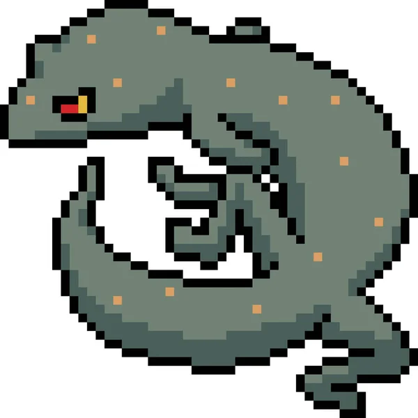 Vector Pixel Arte Veneno Gecko Dibujos Animados Aislados — Archivo Imágenes Vectoriales