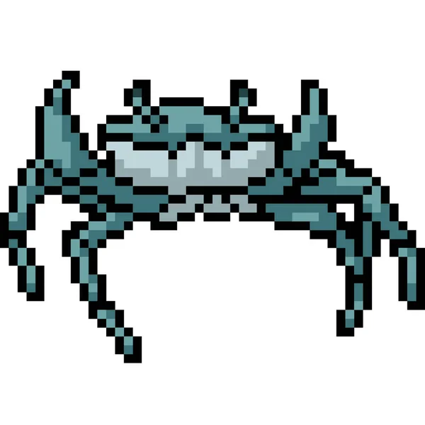 Vector Pixel Art Crab Isolated Cartoon — Stock Vector
