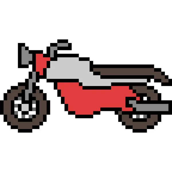 Vetor Pixel Arte Motocicleta Isolada — Vetor de Stock