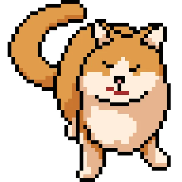 Vector Pixel Arte Gato Dibujos Animados Aislados — Vector de stock