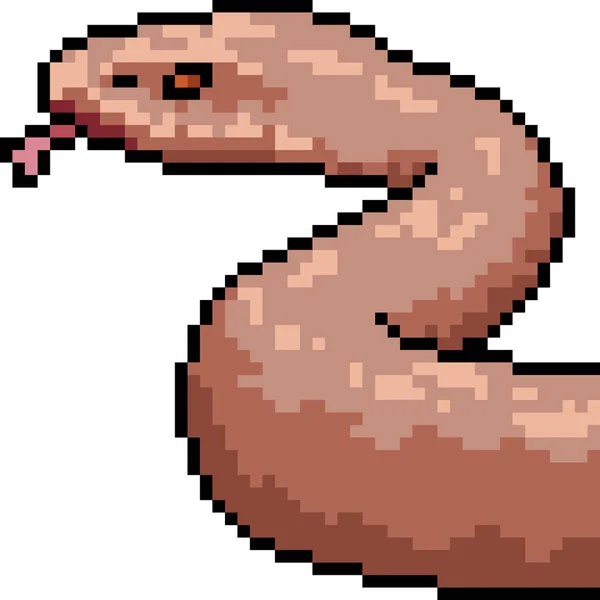 Vector Pixel Arte Serpiente Dibujos Animados Aislados — Archivo Imágenes Vectoriales