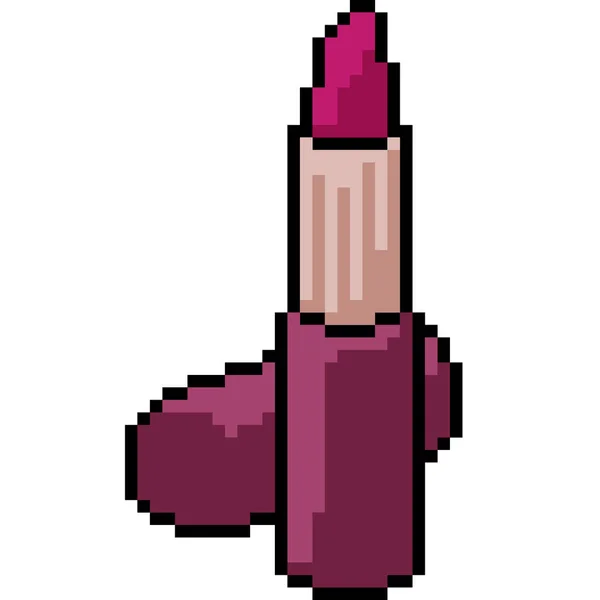 Vecteur Pixel Art Rouge Lèvres Isolé Dessin Animé — Image vectorielle