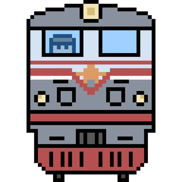 Vector Pixel Art Trein Voorkant Geïsoleerd — Stockvector