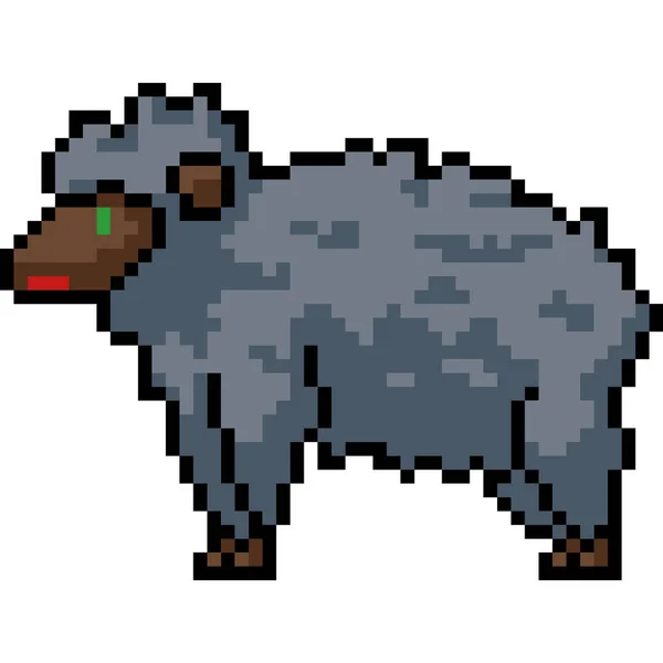 Wektor Pixel Art Owca Pojedyncze Kreskówki — Wektor stockowy