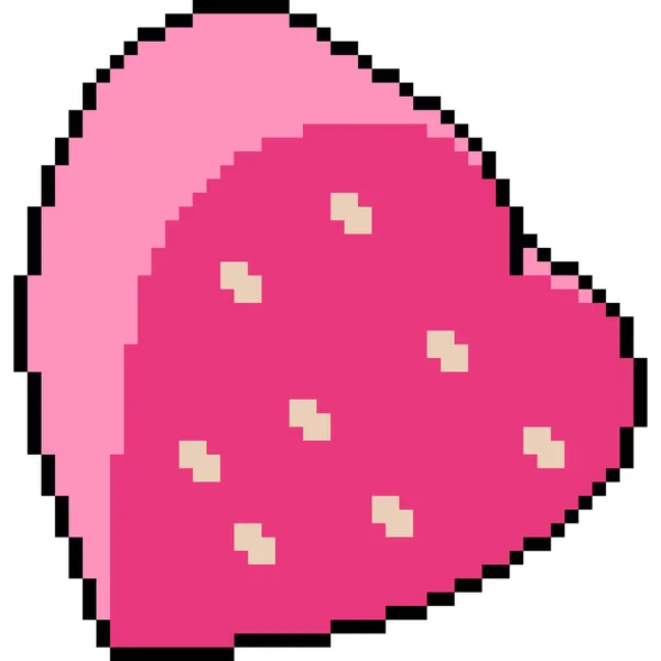 Vektor Pixel Umění Růžové Srdce Izolované Kreslené — Stockový vektor