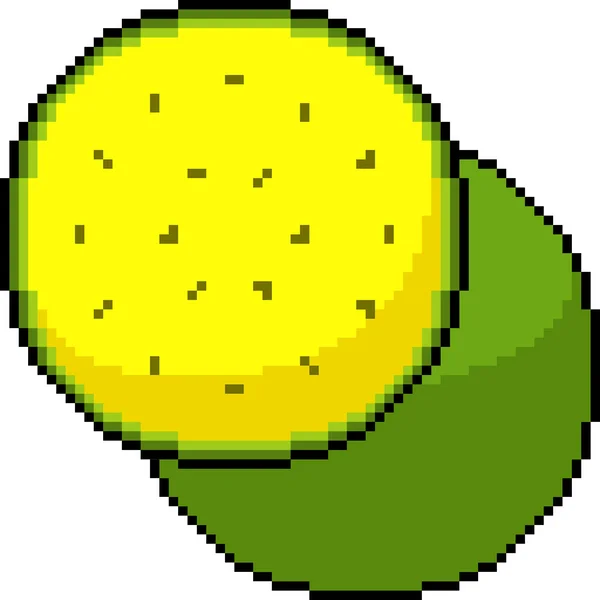 Vektor Pixel Umění Izolované Citron Střih — Stockový vektor