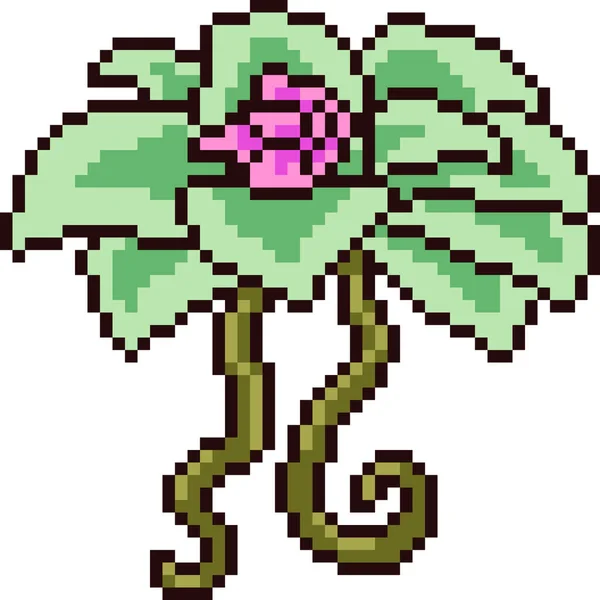 Векторний Піксель Мистецтва Квітка Прикраса Ізольовані Мультфільм — стоковий вектор