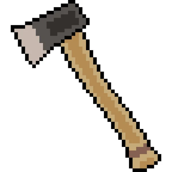 Vecteur Pixel Art Axe Isolé Dessin Animé — Image vectorielle