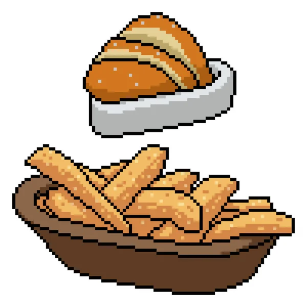 Pixel Arte Del Ristorante Panetteria Snack — Vettoriale Stock