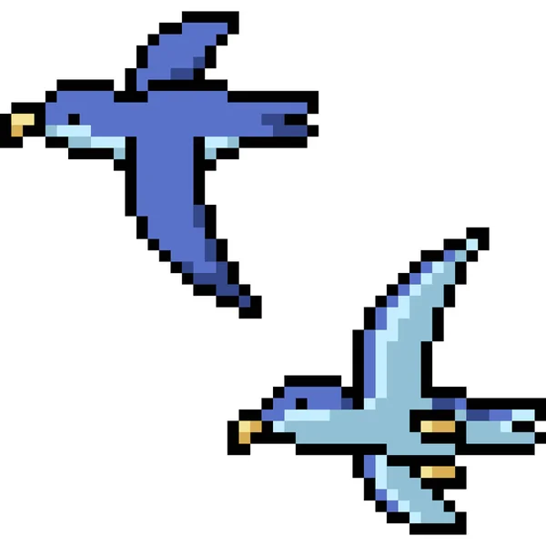 Pixel Vetorial Arte Engolir Pássaro Isolado Cartoo — Vetor de Stock