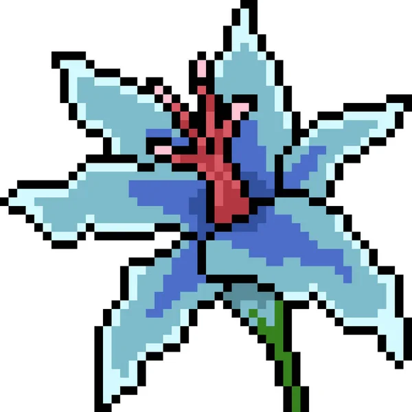 Vecteur Pixel Art Fleur Fleur Isolé Dessin Animé — Image vectorielle