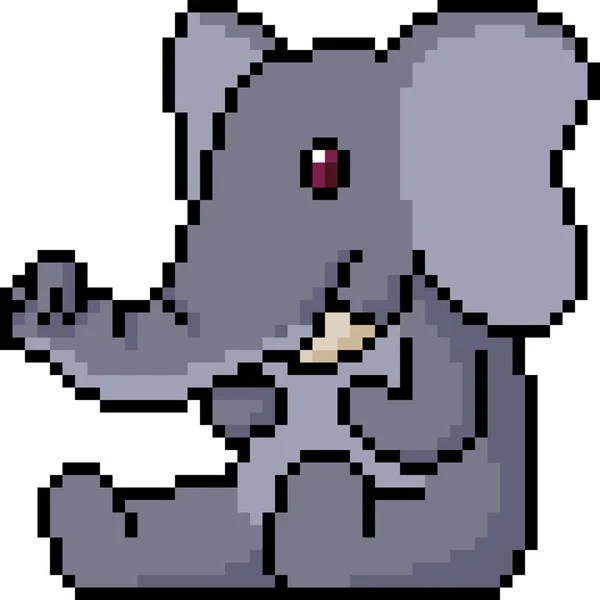 Vektör piksel sanatı doldurulmuş hayvan fili karikatürü