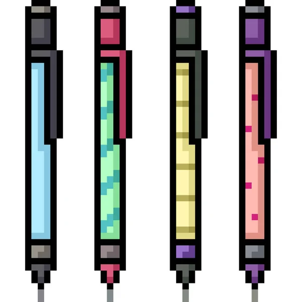 Vecteur Pixel Art Crayon Isolé Cartoo — Image vectorielle