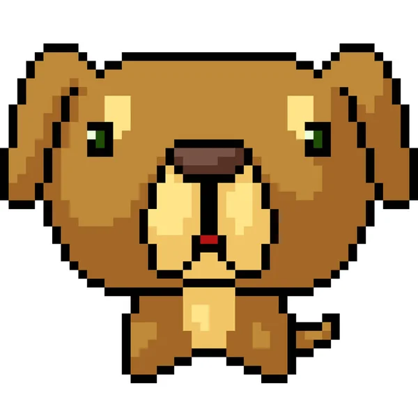 Vetor Pixel Arte Cão Animal Isolado Desenhos Animados —  Vetores de Stock