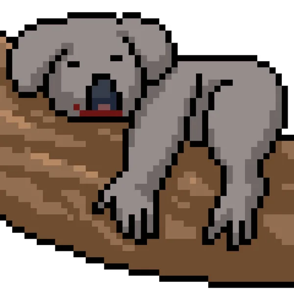 Векторное Пиксельное Искусство Koala Изолированный Мультфильм — стоковый вектор