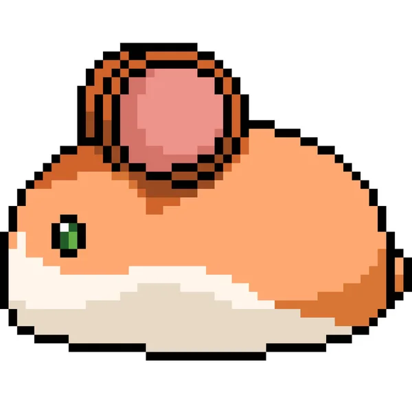 Vecteur Pixel Art Hamster Furball Isolé Dessin Animé — Image vectorielle