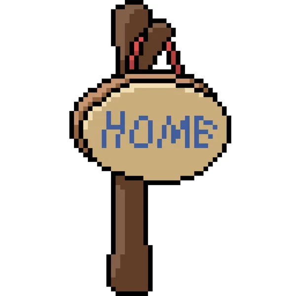 Vetor Pixel Arte Isolado Home Sign — Vetor de Stock